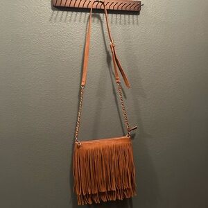 Fringe Tan Crossbody Bag